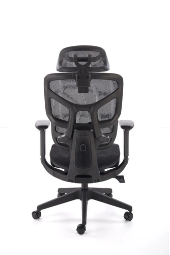 Ergonomická kancelářská židle Marac černá otočná s opěrkou hlavy a síťovaným opěradlem Intesi