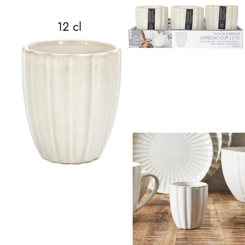 Keramický béžový espresso šálek 120 ml moderní Intesi Vlora na kávu