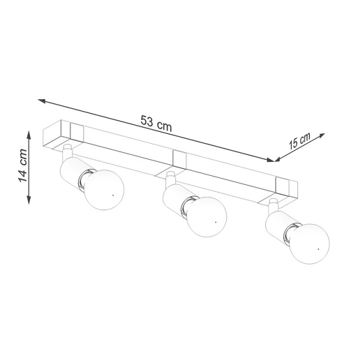 Stropní svítidlo ZUCA 3 černé moderní kovové s dřevem do obývacího pokoje a kuchyně SOLLUX