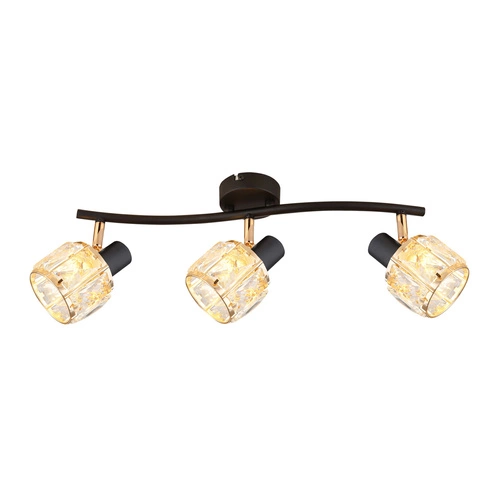 Moderní stropní lustr Dubai 3bodový černý křišťálový do obýváku a jídelny