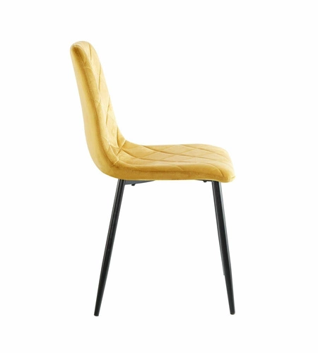 Jídelní židle Solito Intesi čalouněná sametem hořčicová moderní s opěrkou