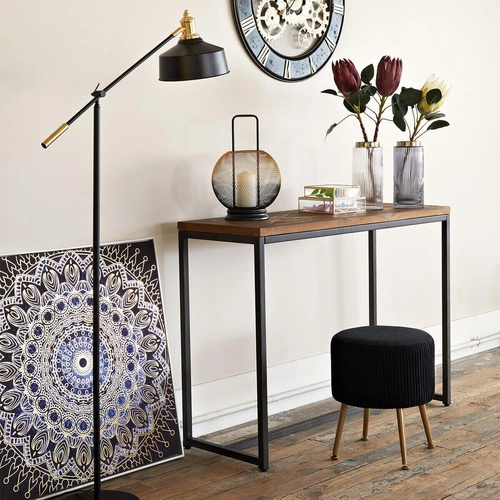 Stojací lampa do obýváku Flower černá kovová nastavitelná moderní 155 cm