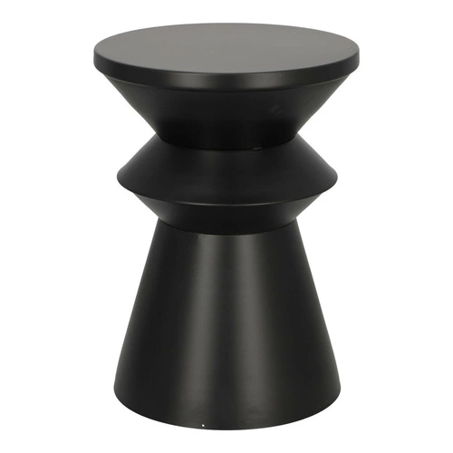 Kulatý černý kovový konferenční stolek Sohan moderní loftový do obýváku 36 cm