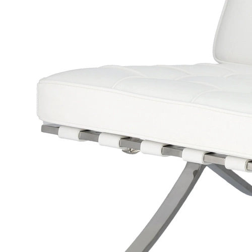 Relaxační křeslo BA1 inspirované Barcelona do obýváku bílá ekokůže moderní glamour