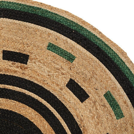 Kulatý jutový koberec Malakite 120x120 cm boho do obýváku a ložnice Atmosphera černý/přírodní