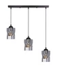 Závěsná lampa Felis černá 3x60W E27 kouřové stínítko