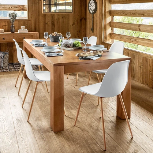 Jídelní židle Taho bílá z plastu a kovu ve skandinávském stylu Atmosphera