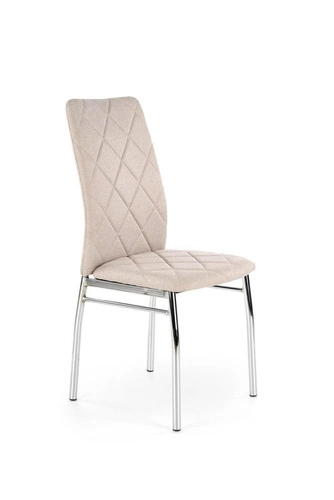 Čalouněná židle Montana Intesi béžová do jídelny moderní s kovovými nohami chrom