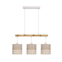 Závěsná lampa Izotto bílá 3x60W E27 stínidlo béžová