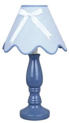 Noční lampička Lola modrá moderní keramická s textilním stínidlem CANDELLUX 41 cm