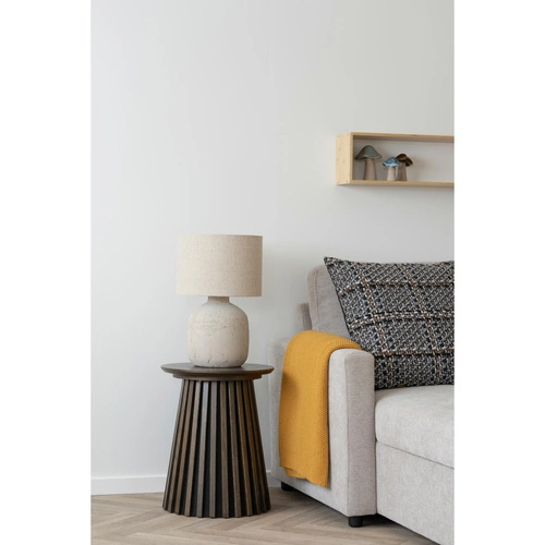 Konferenční stolek Osaka kulatý dřevěný 40 cm skandinávský do obýváku odkládací dub Intesi