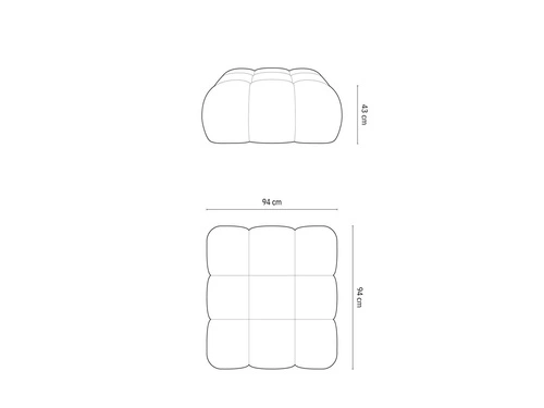 Zelený prošívaný čtvercový taburet Bellis do obýváku, moderní čalouněný 94x94 cm