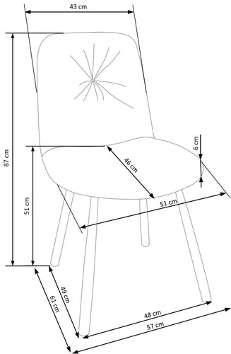 Čalouněná jídelní židle Danis šedá moderní na černých nohách Intesi