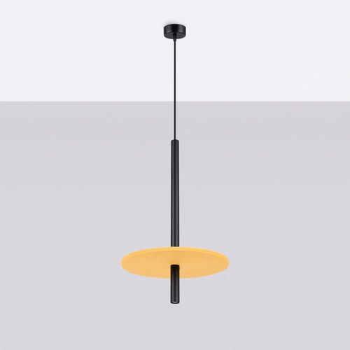 Závěsné svítidlo FELTRO moderní černé žluté do obýváku kuchyně nad stůl 30 cm