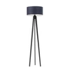 Stojací lampa tripod glamour MIAMI Lysne s tmavě modrým stínidlem, ebenová, do obývacího pokoje, na míru