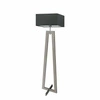 Stojací lampa do obýváku Jawa Lysne moderní dřevěná s grafitovým stínidlem 138 cm