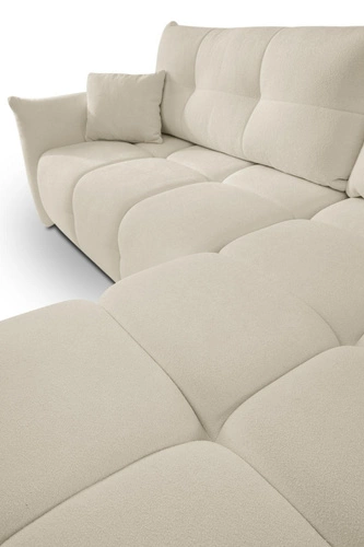 Rohová rozkládací pohovka do obýváku Bode pravá béžová moderní s úložným prostorem Intesi