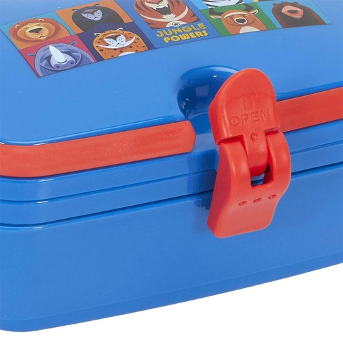 Dětský lunchbox Jungle Intesi modrý svačinový box do školy nepropustný plastový