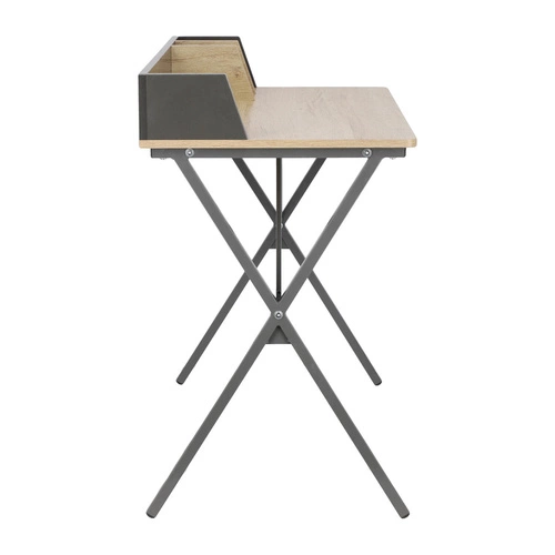 Psací stůl Brico šedý s nástavcem moderní industriální pro práci a studium 90x50 cm Intesi