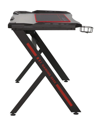 Herní stůl Jayce černý moderní pro práci a hraní s držákem na nápoj Intesi 120x60 cm