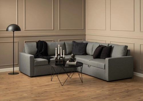 Konferenční stolek Halstow kulatý 80 cm skleněný černý loftový do obýváku Actona