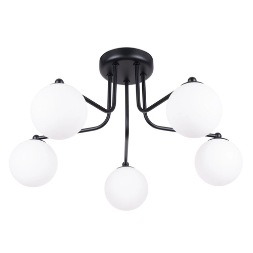 Lustr Astral 5 černý skleněné koule minimalistický do obýváku a jídelny