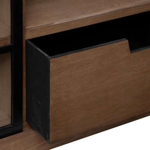 Industriální komoda Danik 160 cm se zásuvkami a sklem do obýváku rustikální Atmosphera