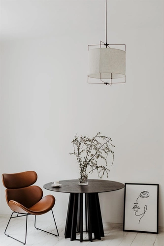 Jídelní kulatý stůl TAVLE NORDIFRA černý dub moderní 120 cm na jedné noze