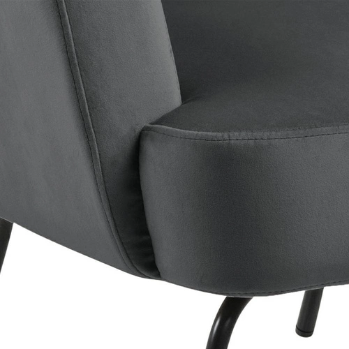 Křeslo ušák Melissa VIC sametové do obýváku v glamour stylu s područkami šedé Actona