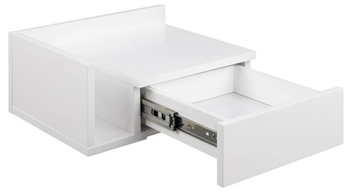 Bílý závěsný noční stolek se zásuvkou 40 cm moderní Actona Ashlan II minimalistický