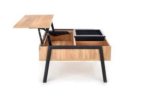 Konferenční stolek Mobis obdélníkový s výklopnou deskou a policí loftový do obýváku Intesi