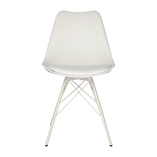 Jídelní židle Eris PP Actona bílá moderní s polštářem z eko kůže