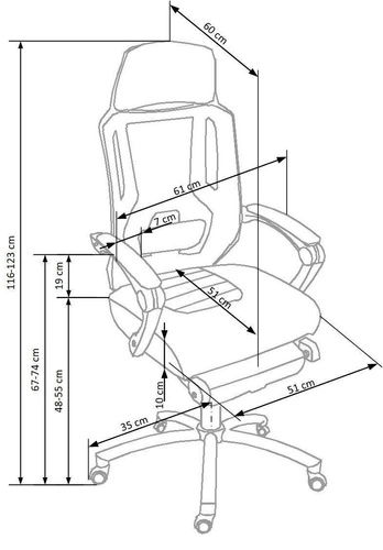 Ergonomická kancelářská židle Mande černá s podnožkou a síťovaným opěradlem do kanceláře