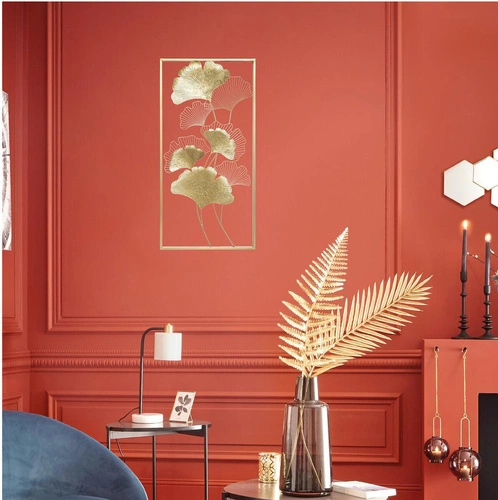 Zlatá nástěnná dekorace Ginko