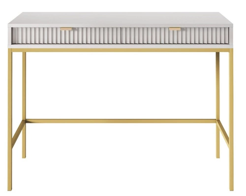 Lahodná šedozlatá ložnicová sestava nábytku s rýhovanými čely