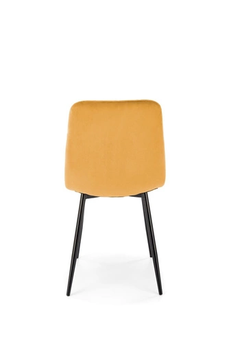 Jídelní židle Uferyn Intesi čalouněná samet hořčicová moderní prošívaná černé nohy