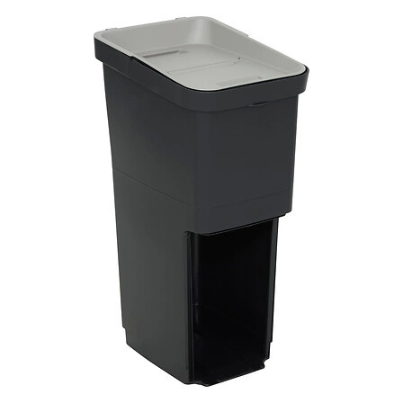 Třídicí odpadkový koš 36L Slow černý šedý plastový do kuchyně a kanceláře 5five