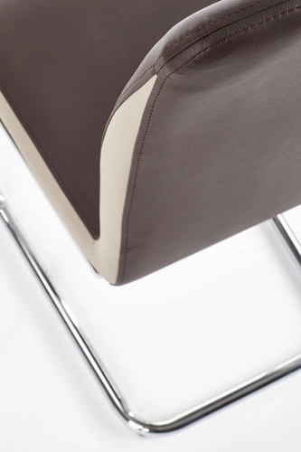 Čalouněná židle Champagne Intesi do jídelny a obýváku hnědá ekokůže moderní