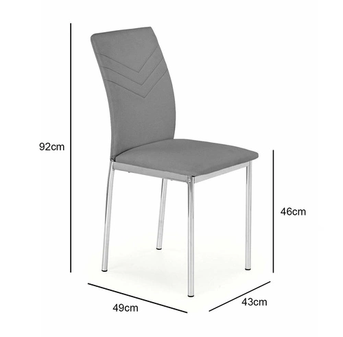 Čalouněná jídelní židle Venez šedá ekokůže do jídelny a obýváku Intesi chrom