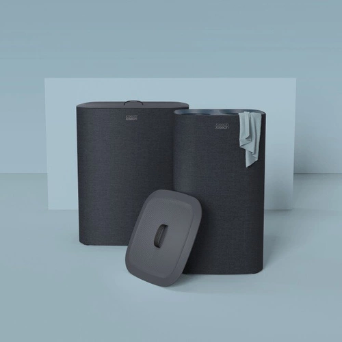 Joseph Joseph Tota moderní koš na prádlo 90 l se 2 přihrádkami do koupelny černý