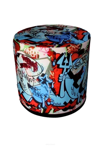 Okruglý taburet Proof Intesi multicolor moderní čalouněný do obýváku a ložnice 40 cm