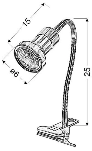 Stolní lampa Arkon s klipem 1x50W GU10 saténový nikl+chrom bez žárovek