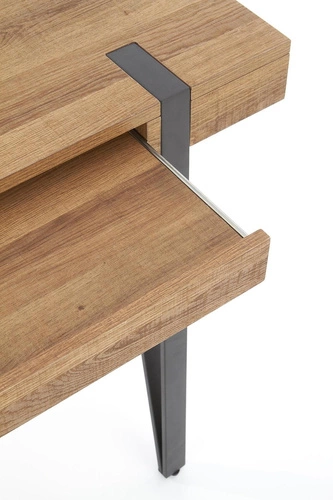 Moderní pracovní stůl se zásuvkou Indorika ořech medový černý loft 110x55 cm Intesi