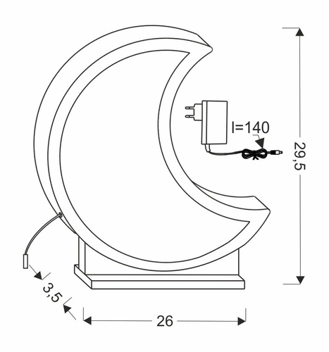 Moon 12W LED stolní lampa 3000K iq kids gold