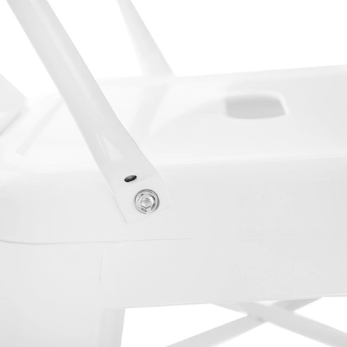 Barová židle Paris Back 66 cm bílá kovová s opěrkou k kuchyňskému ostrůvku ve stylu Tolix industriální D2.DESIGN