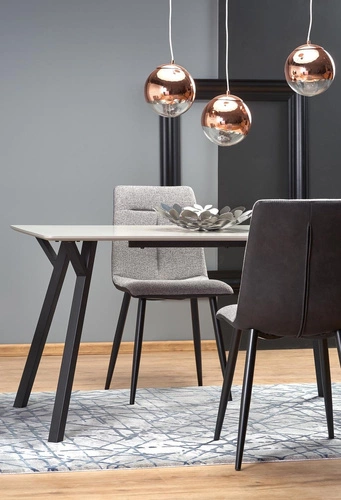 Jídelní stůl loftový Gorbal 140x80 cm šedá deska černé nohy moderní Intesi