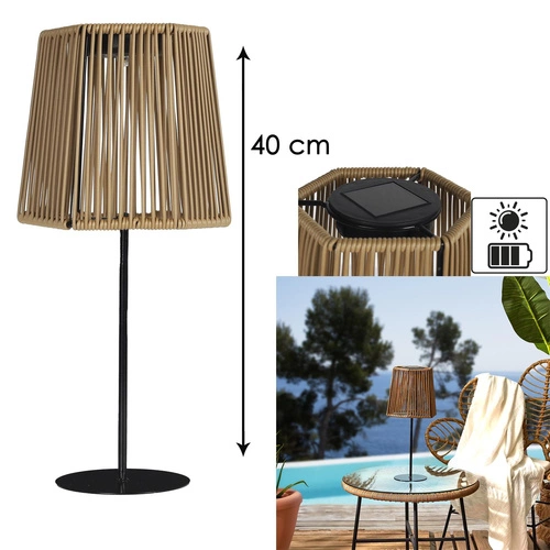 Solární LED noční lampa Merrill béžová klasická na terasu Intesi odolná proti dešti 40 cm