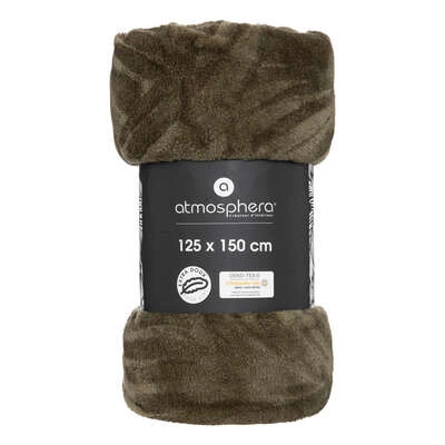 Hřejivá flanelová deka Zoa Atmosphera 125x150 cm na pohovku do obýváku khaki