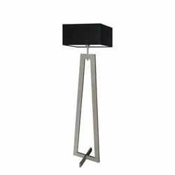 Stojací lampa černá Jawa moderní s dřevěným stínidlem do obýváku a ložnice 138 cm