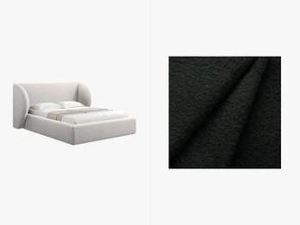 Postel do ložnice Miley 200x200 černá moderní s úložným prostorem boucle glamour